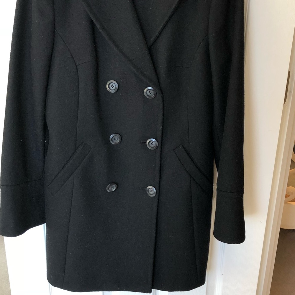 Express Double-breasted Wool Coat black size 7/8 - Picture 3 of 8
